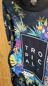 KAOS OBLONG DISTRO PRIA/WANITA LENGAN PENDEK/SPOON/PRIINTING/MOTIF TROPICAL