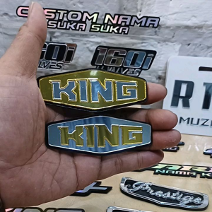 EMBLEM RX KING AKRILIK SILVER CHROME & GOLD CHROME