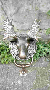 Ketukan Pintu Kuningan Antik Motif Rusa Kutub 1 Pcs