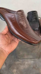 Maxsbay Shoes Sepatu Slop Pria Bahan Kulit Asli WL.82