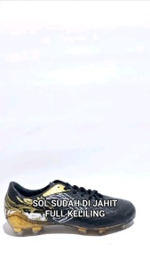 Sepatu Bola Valden Garuda Hitam Gold Sol Sudah Di Jahit Full Keliling