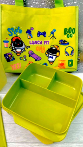 Kotak Makan / Kotak Bekal / Lunchbox Set Beserta Tas Sendok Garpu