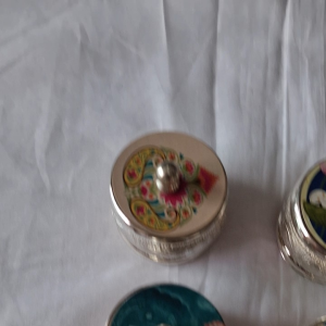 sindhur box german silver (kum kum box) Random colour