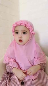 Kerudung Bayi Terbaru | Jilbab Bayi Kriwil Atas Usia 0-3 Tahun Lucu Hijab Zaujah