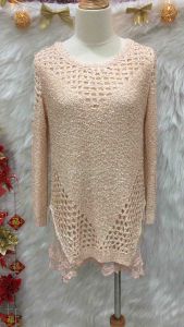 Áo Len Nhủ Phối Voan Thêu 2hand -Size M(A27)