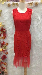 Đầm Ren Phối Voan Phom Đuôi Cá- Size S