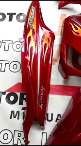 Cover Full Body Halus Yamaha Mio Sporty Warna Merah Plus Striping