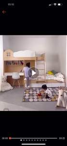 Pre-order childrens theme bunk bed with storage childrens bed boy girl solid wood single bed push and pull bed childrens room
