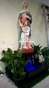 S19 Mouth Feng Shui 2x2 Water Pond Fountain Kolam Air Sandstone Garden Water Feature 风水流水喷泉瀑布池 Fish Waterfall Jesus Home