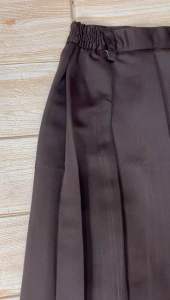 Rok coklat pramuka rempel keliling untuk SMP/SMA pinggang karet bahan elemen