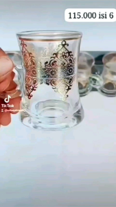 6 Gelas Sahi Tea Set Gelas Arab Turki Tanpa Tatakan Gelas Souvenir Isi 6 Pcs