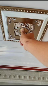 Ornament Lampu Plafon PVC 30x30 & Fitting Ornamen