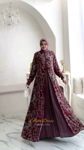Gamis Busui Motif Cantik Elegant Terkesan Mewah Edisi Arika Dress Gamis Premium Produk Amore by Ruby