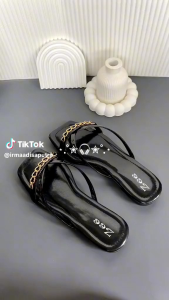 Sandal Keteplek Flat Jepit Rantai Depan
