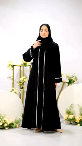 Abaya elmera gamis Lebaran Terbaru 2024 Crinkle airflow Arabian Basic Elegant Modern Termurah