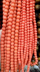 Orange Coral apricot crush color of the year sold per strand. perfect for bracelet.jewelry making