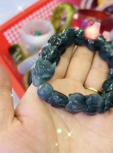 Vòng tay nam khảm Rồng Uy Quyền đá Lam Ngọc thiên nhiên bao KĐ