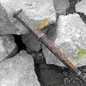 Tongkat komando kayu liwung macan serat natural Motif loreng panjang ±35 cm bisa COD