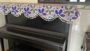 {Sản phẩm có sẵn} Khăn Phủ Đàn Piano Cơ Vải Hoạ Tiết Cánh Hoa