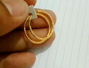 Anting wanita dewasa titanium gold Gipsy spasi anting lapis emas anti karat murah