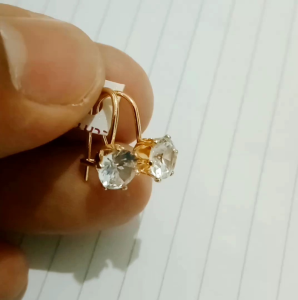 ANTING WANITA MATA SATU GOLD DAN SILVER TERMURAH UKURAN 6 mm