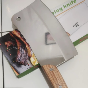 Golok Stainless Kayu Super Tajam B232 Jumbo - Pisau Dapur Multifungsi untuk Tulang dan Daging