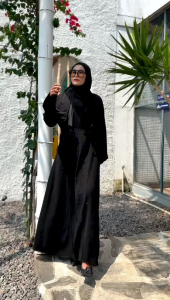 Abaya Gamis Hitam Maxy Dress: Fashion Muslim Busana Wanita Turkey Murah Dubai SALUR SWAROSKI