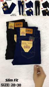 MEN JEANS SLIMFIT ELASTIC h STRETCHABLE SELUAR PANJANG LELAKI DENIM KAIN GETAH BIRU HITAM / DARK BLUE READY STOCK