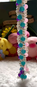 Radiant Reflections: Handcrafted Glass Bead Bracelet