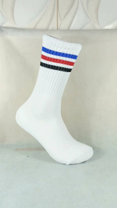 WLW888 Kaos Kaki Olahragawan Oldschool Socks Garis Bahan Tebal