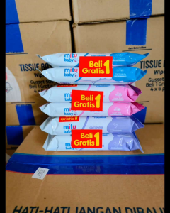 MITU BABY TISU BASAH 3 PACK (ISI 6 PCS) TISSUE BARU LAHIR BAYI BALITA PINK TISSURE WIPES