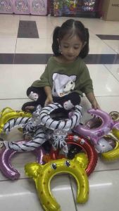 KMK SHOP Cute Cartoon Headband Balloons Animal Foil Balloon Headdress Birthday Decoration Kids Toys Children Decoration