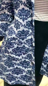cardigan thrift biru motif