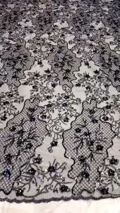 Bahan kain tile bordir metalik vensi. Harga setengah meter