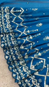 [PRE-ORDER] Ready Made Georgette With Full Embroidery Sequence Work Gown ( Delivery 15 days )