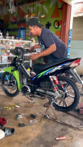 knalpot fiz r foece one standar racing gembung hitam suara super garing