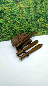 Padutan Once pipa kayu kelor Jawa motif pedang D12