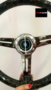 JDM CERAMIC MARBLE NARDI STEERING WHEEL 14inch UNIVERSAL WITH CHROME SPOKE AND HORN BUTTON Available BOSS KIT ADAPTOR Toyota Mitsubishi Honda Hyundai Nissan Suzuki