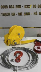 Tời quay tay nhập khẩu tự hãm tải 1200 lbs( 540kg ) ròng rọc 300kg và cáp 8m 10m 15m 20m 25m 30m