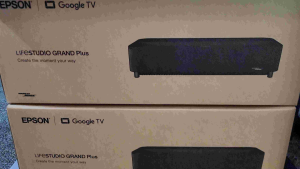 Epson LS970B Laser TV 4K Ultra Short Throw AI Projection TV 4000 Lumens Brightness Google TV Built-In Dolby Audio with Bose Sound + Special Buy Karaoke Bundle