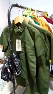 Kemeja Couple Lengan Pendek Polos Ayah Dan Anak Laki-laki Atasan Baju Kemeja Couple Polos Ayah Dan Anak