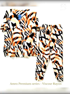 Piyama wanita dewasa bahan rayon viscose lembut flowy merk amro label biru premium celana panjang lengan pendek CP kancing full cocok untuk bumil busui ibu hamil ibu menyusui pajamas oneset set setela. baju tidur rumah anne claire forever sweet