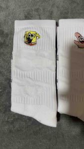 (1 Pair) Embroidered Sponge Bob Character Socks High Cut Premium Quality