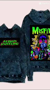 Dipa - Sweater Hoodie MISFITS  BlackWash /Washing Sandwash Pria Wanita