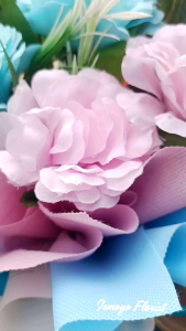 Buket Bunga Palsu Biru Pink Soft Uk. Medium