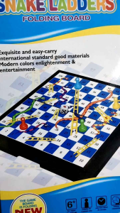 Snake Ladders Game Board with Pieces and Dice 6+ Years New Easy to Carry Expandable Standard Game.