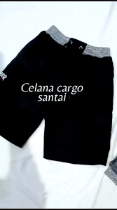 Celana Cargo Pendek Pria Pinggang Karet Saku Samping