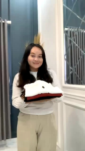 Atasan blouse wanita jumbo bahan cringkle tangan balon style Korea terbaru