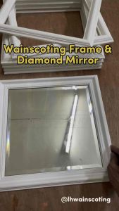 DIY Wainscoting Mirror Frame 30cmx30cm Frame PS Wainscoting Siap Potong 45 Degree Grand Mirror