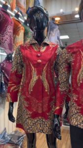 Baju Batik Tunik | Batik Couple Modern | Batik Kantor Bahan Katun Lapisan Full Furing Trikod